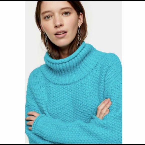 NWT TopShop | Mixed Stitch Roll Neck Sweater - Picture 2 of 10